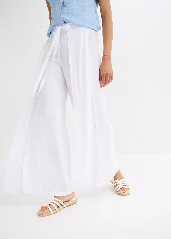 Pantalon palazzo fluide en viscose mélangée, bonprix