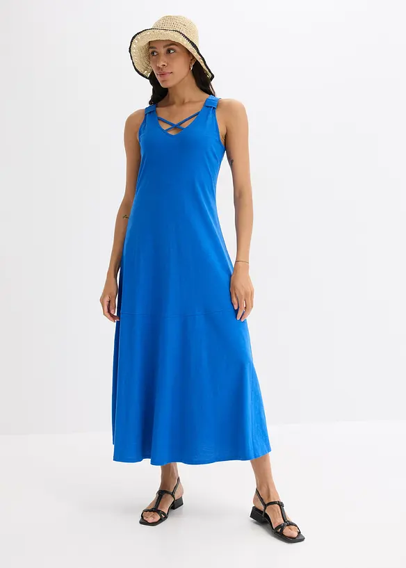 Robe longue 100% coton &agrave; bretelles, bonprix