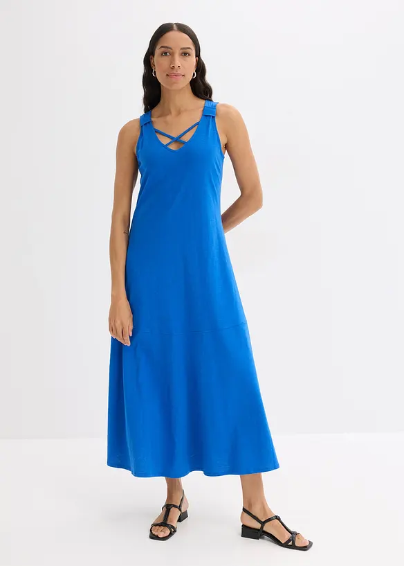 Robe longue 100% coton &agrave; bretelles, bonprix