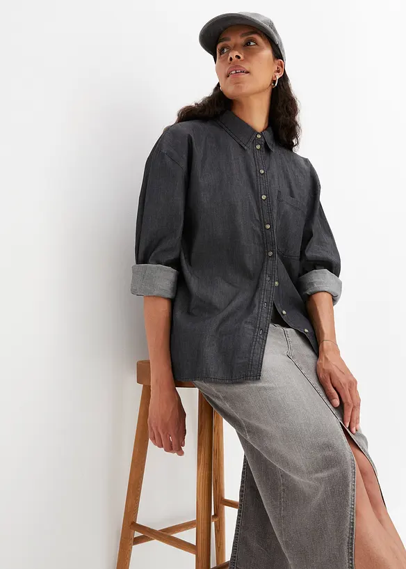 Chemise en jean oversize 100% coton, bonprix