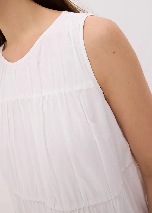 Robe longue en coton avec fronces, bonprix