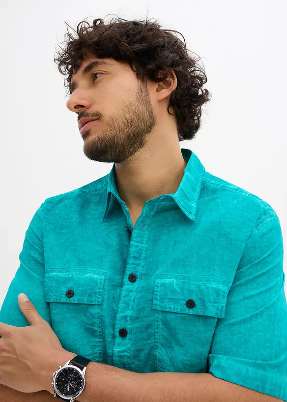 Chemise manches courtes aspect délavé, bonprix