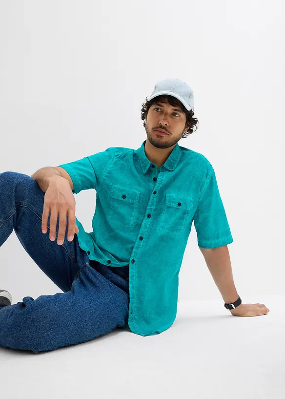 Chemise manches courtes aspect délavé, bonprix