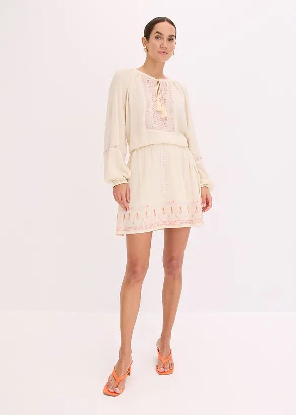 Mini-jupe avec broderie, bonprix