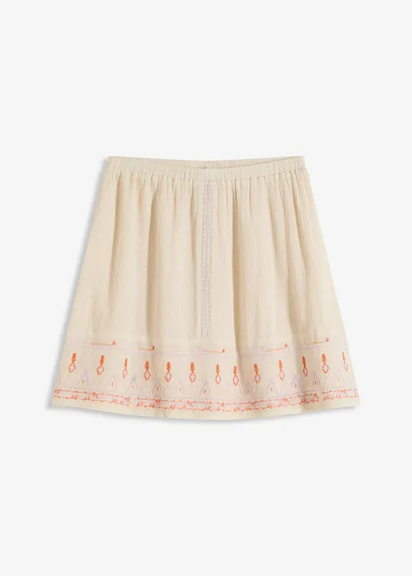 Mini-jupe avec broderie, bonprix