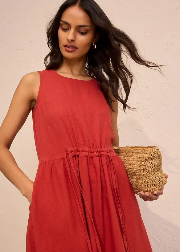 Robe longue en léger mélange de lin et viscose, bonprix