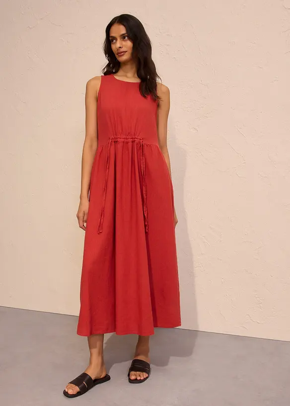 Robe longue en léger mélange de lin et viscose, bonprix
