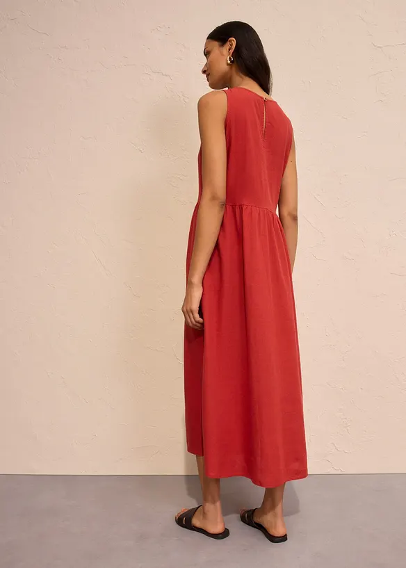 Robe longue en léger mélange de lin et viscose, bonprix
