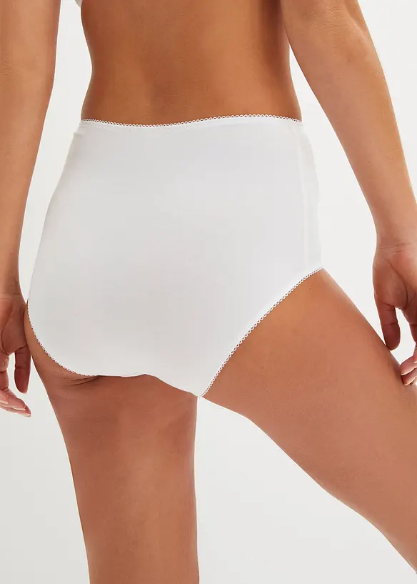 Lot de 3 slips coton taille haute, bonprix