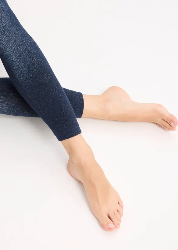 Legging sculptant sans coutures aspect jean, maintien fort, bonprix