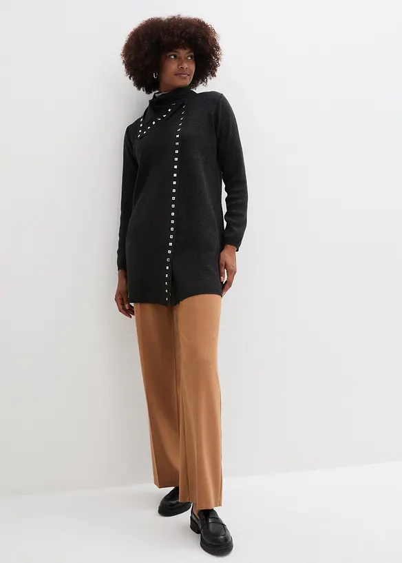 Pantalon large avec ceinture décorative, bonprix