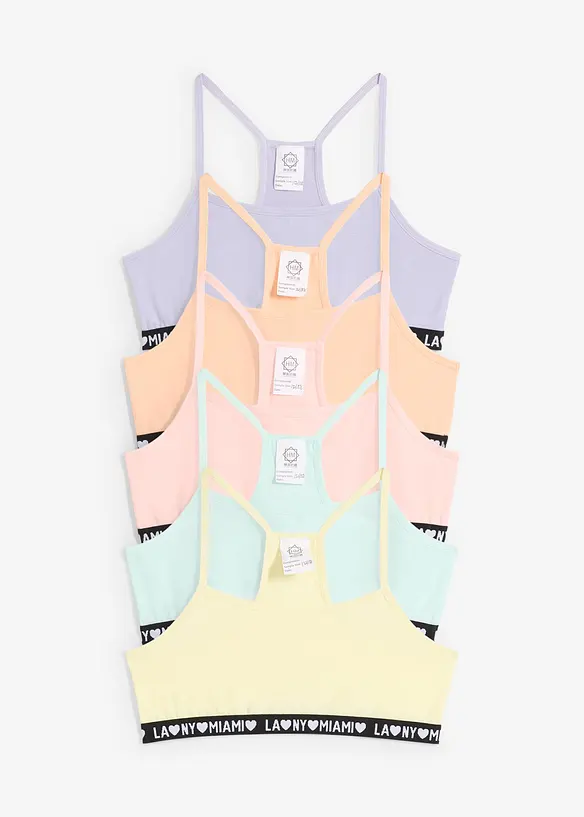 Lot de 5 brassières avec coton doux, bonprix