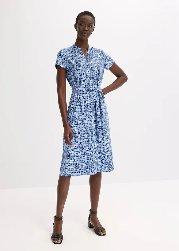 Robe-chemise &agrave; pois, bonprix