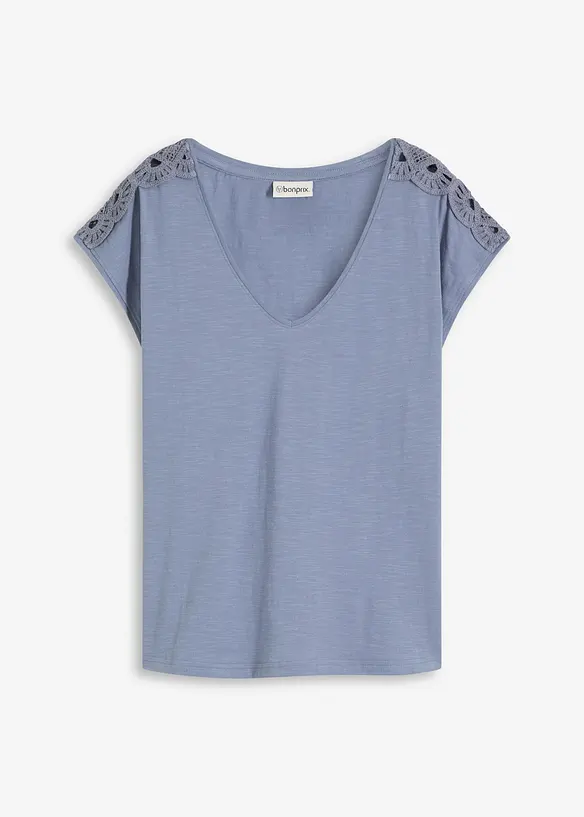 T-shirt à empiècements crochetés, bonprix