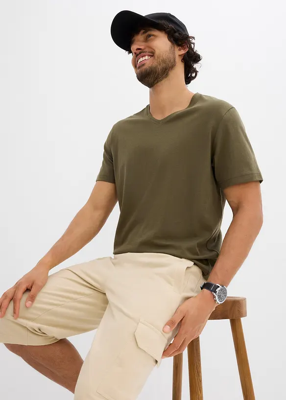 Lot de 3 T-shirts col V, bonprix