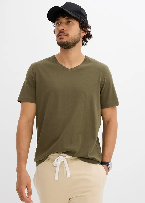 Lot de 3 T-shirts col V, bonprix