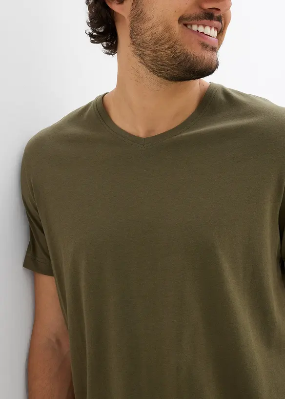 Lot de 3 T-shirts col V, bonprix