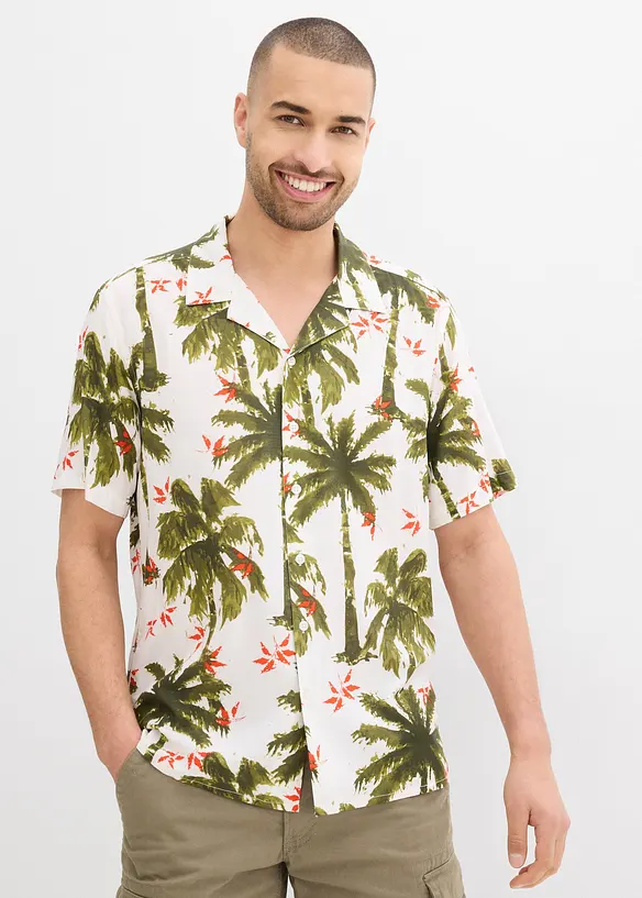 Chemise manches courtes en viscose, loose, bonprix