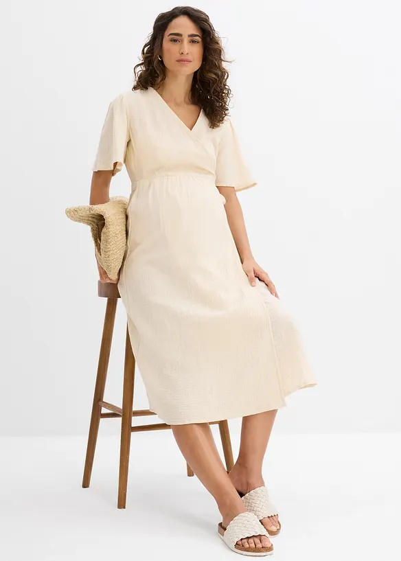 Robe de grossesse et d’allaitement en gaze de coton, bonprix