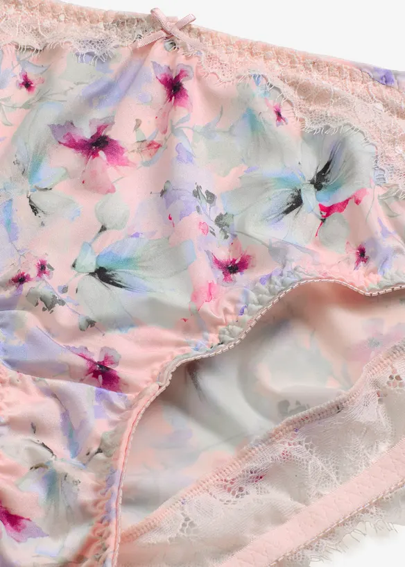 Lot de 2 slips Maxi à imprimé brillant, bonprix