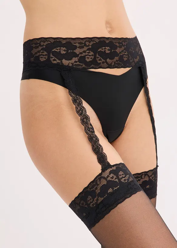 Bas porte-jarretelle 20den avec ceinture, bonprix