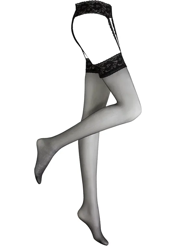 Bas porte-jarretelle 20den avec ceinture, bonprix