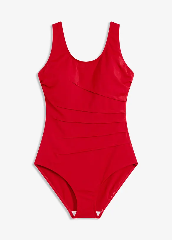 Maillot 1 pi&egrave;ce sculptant, maintien l&eacute;ger, avec plis d&eacute;coratifs, bonprix