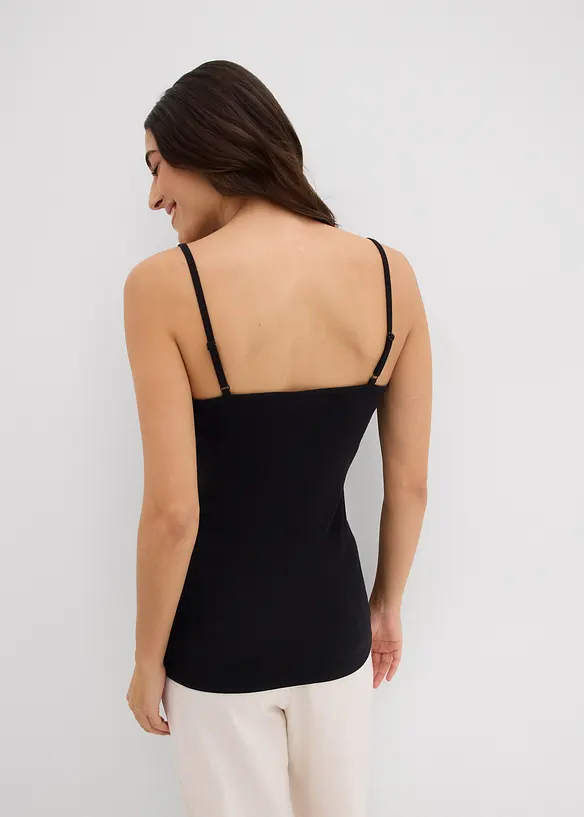 Lot de 3 tops à fines bretelles 100% coton, bonprix