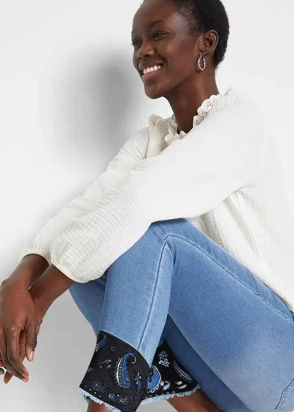 Jean slim extensible, taille mi-haute, bonprix