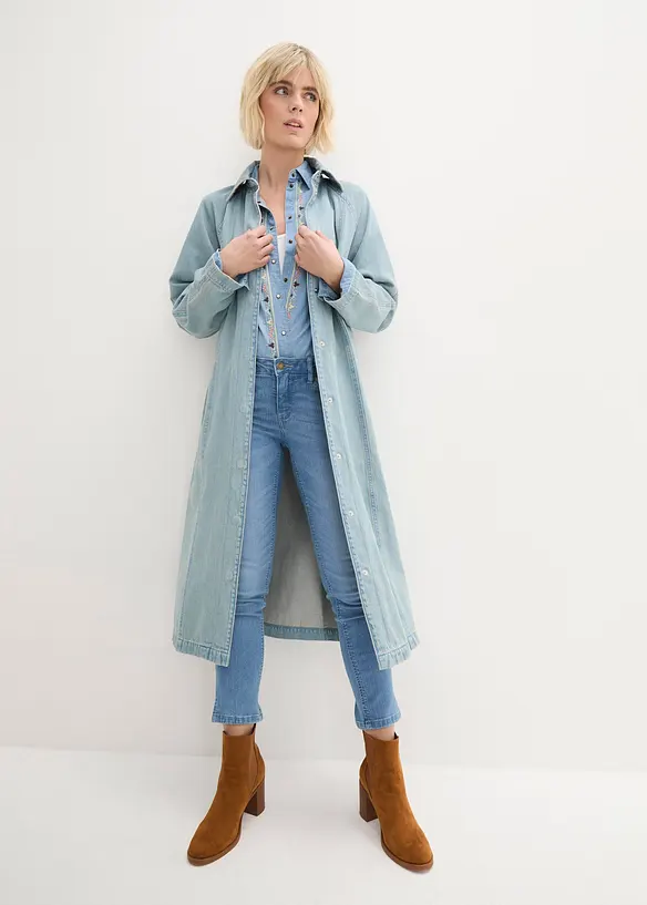 Jean 7/8 extensible, bas fendu, bonprix