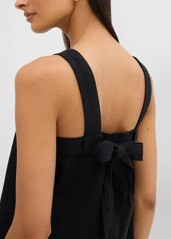 Top sans manches en viscose mélangée, à nouer dans le dos, bonprix