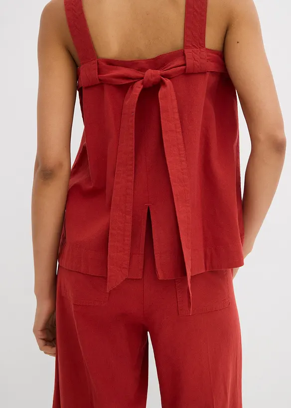 Top sans manches en viscose m&eacute;lang&eacute;e, &agrave; nouer dans le dos, bonprix