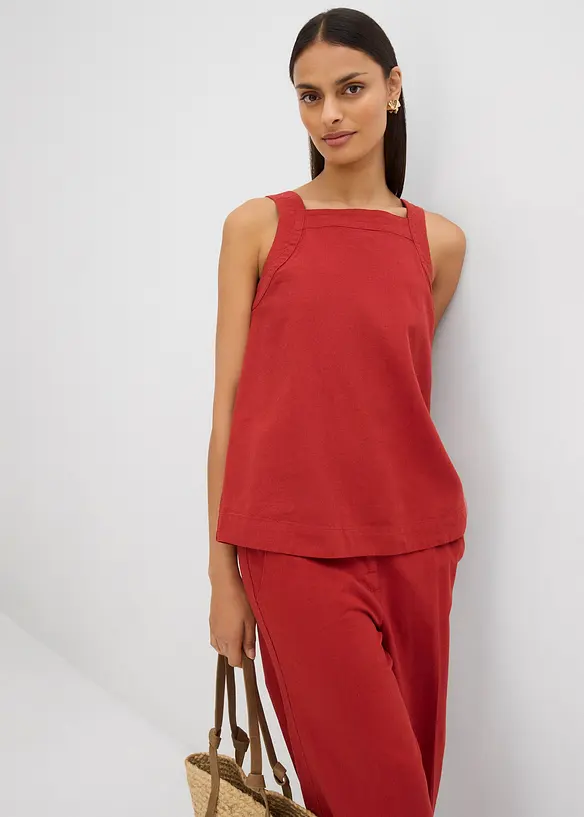 Top sans manches en viscose m&eacute;lang&eacute;e, &agrave; nouer dans le dos, bonprix