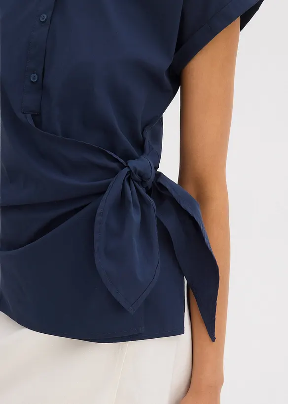Blouse manches courtes à nouer, bonprix