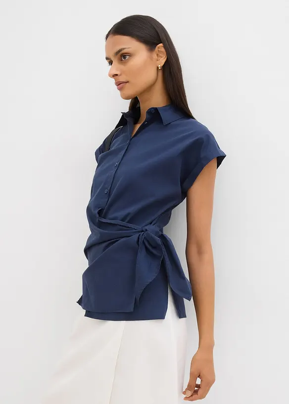 Blouse manches courtes à nouer, bonprix