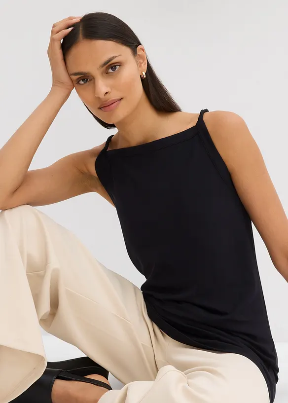 Top long en coton extensible, bonprix