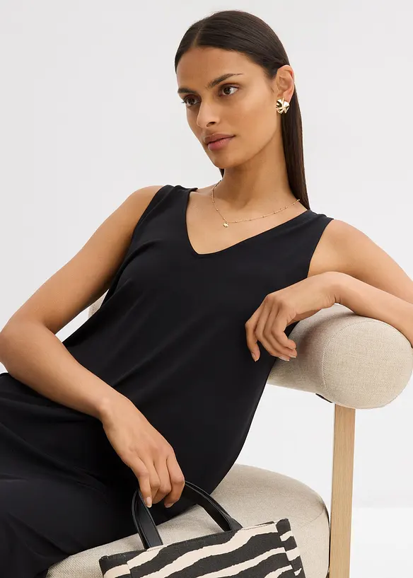 Robe débardeur fluide à col V, bonprix