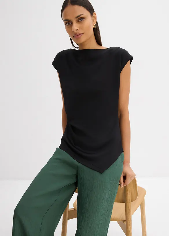 Top &agrave; base asym&eacute;trique en mati&egrave;re n&eacute;opr&egrave;ne confortable, bonprix