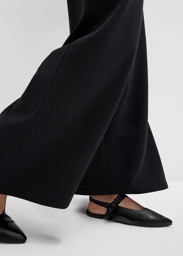 Pantalon large en maille piquée, bonprix