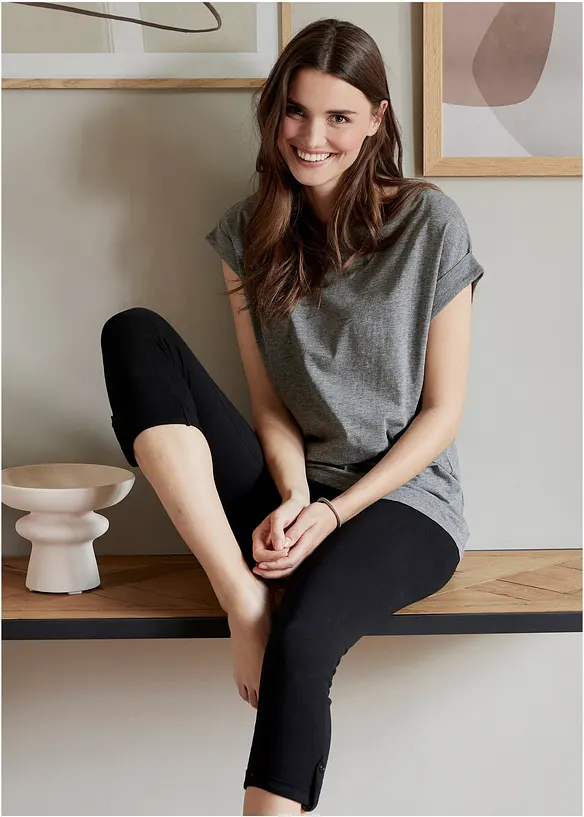 Lot de 2 T-shirts longs 100% coton, bonprix