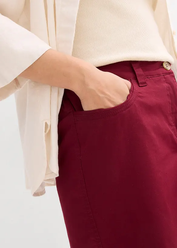 Bermuda paper touch en coton à taille confortable, bonprix