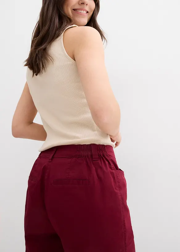 Bermuda paper touch en coton à taille confortable, bonprix