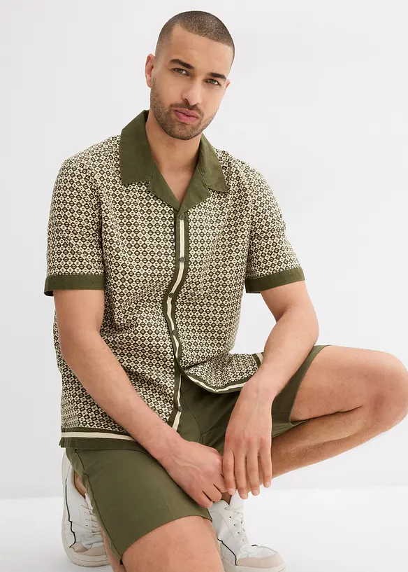 Chemise manches courtes en lin majoritaire, bonprix