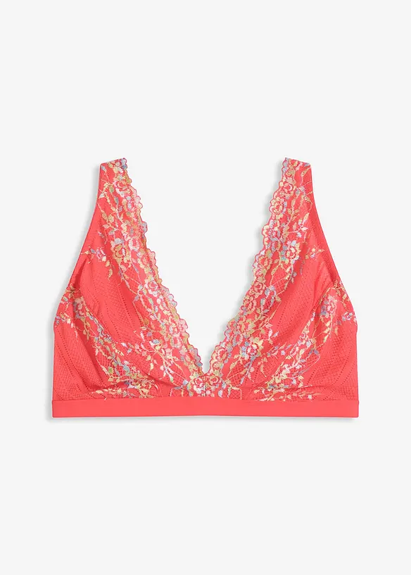 Soutien-gorge bralette sans armatures avec une dentelle multicolore, bonprix
