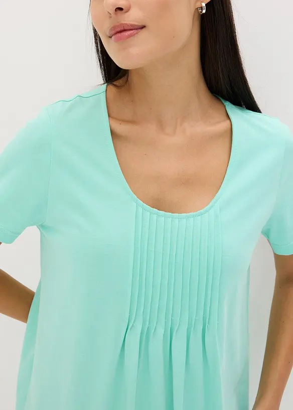 Chemise de nuit avec empiècement plissé, bonprix