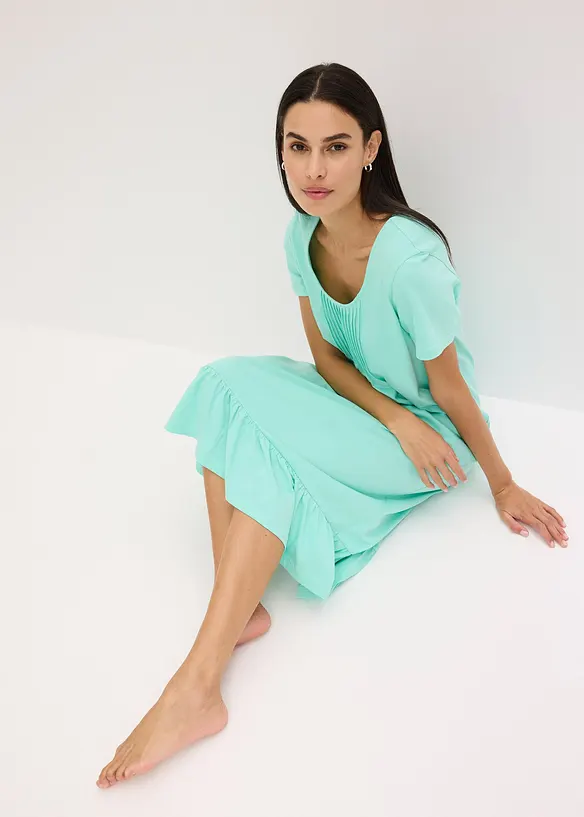 Chemise de nuit avec empiècement plissé, bonprix