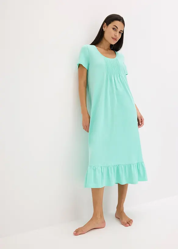 Chemise de nuit avec empiècement plissé, bonprix