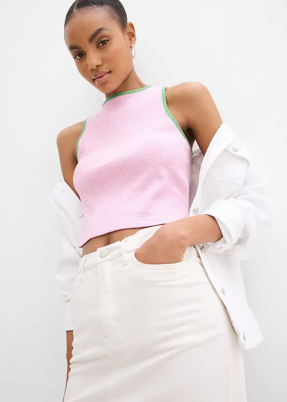 Mini-jupe en coton extensible, bonprix