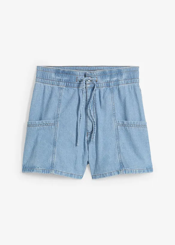 Short en jean avec taille haute élastiquée, bonprix