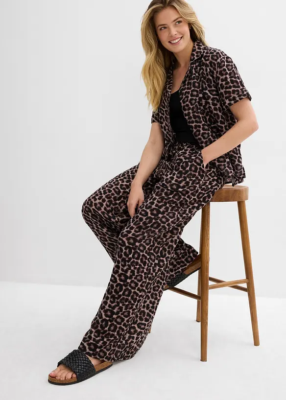 Pantalon palazzo en gaze de coton, bonprix